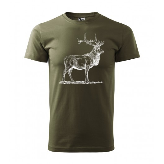Pánské lovecké bavlněné tričko s krátkým rukávem s potiskem Military XXL