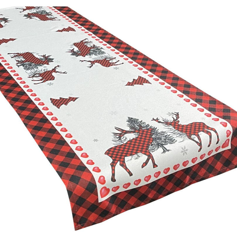 Traversă de masă modernă cu imprimeu de Crăciun Lățime: 40 cm | Lungime: 140 cm