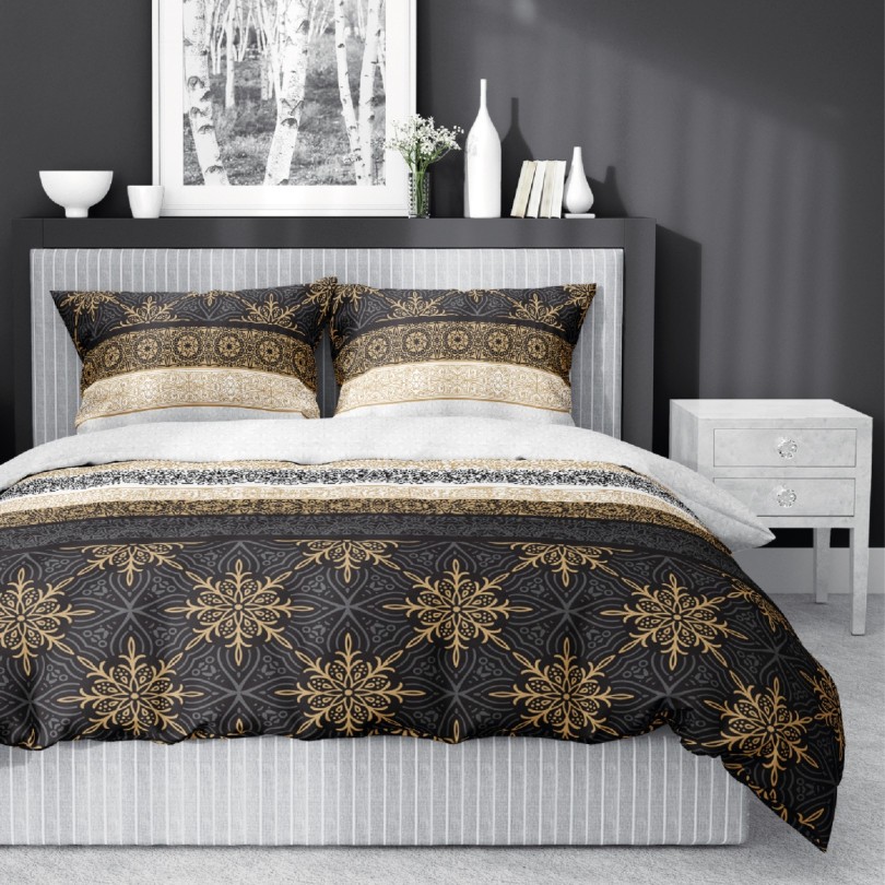 Bavlnenéobliečkysozlatýmiornamentmivčiernejkombinácií65347