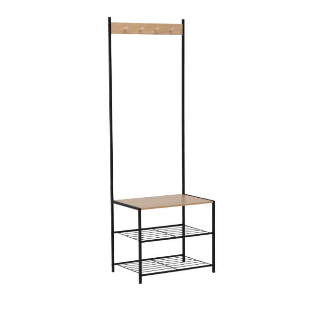 Voľnestojacivešiaknaoblečeniesháčikmiapolicami–60x40x175cm69556prírodná