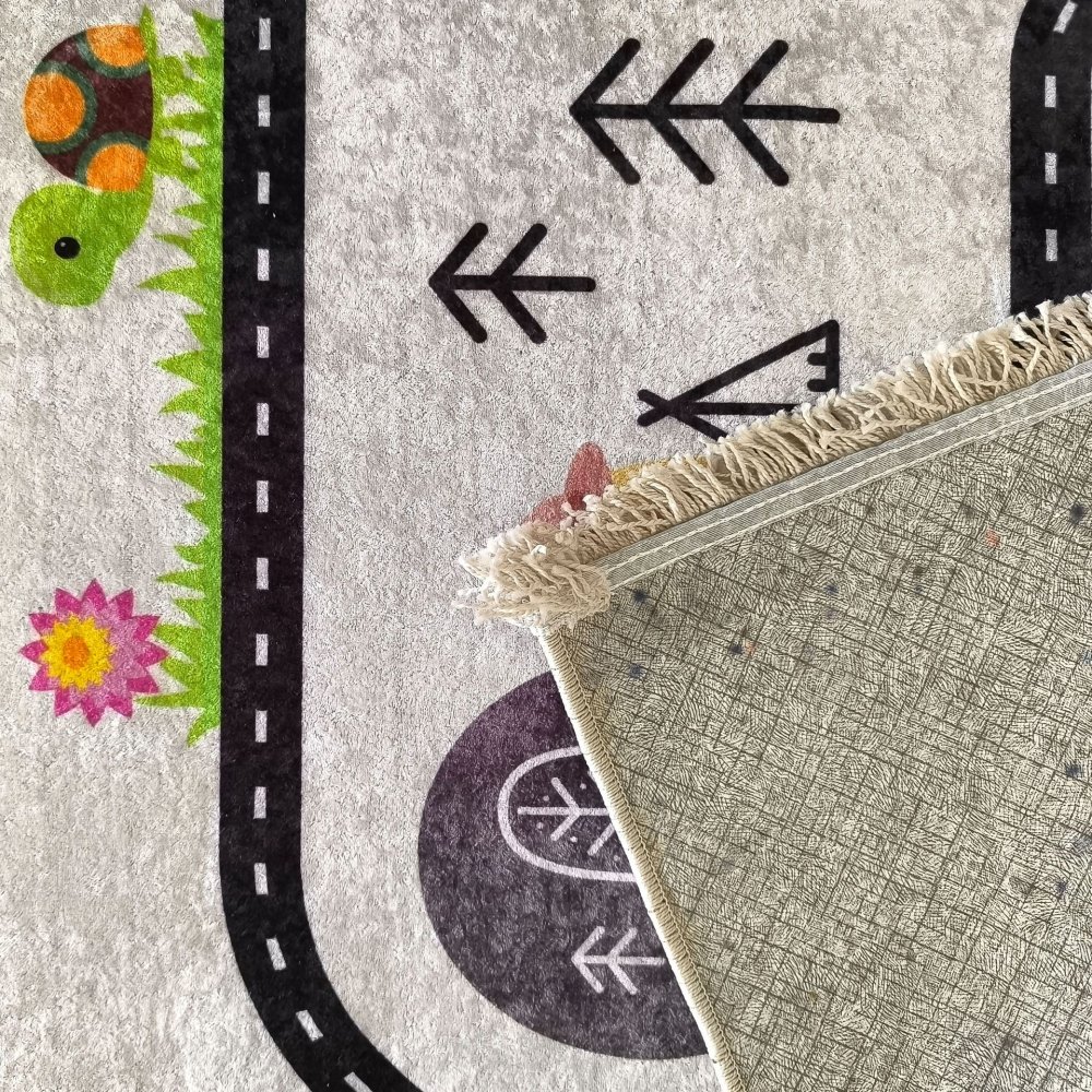 Covor gri pentru copii - excursie safari Lăţime: 120 cm | Lungime: 180 cm