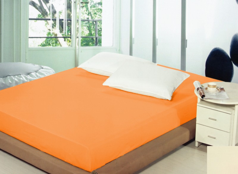 Prostěradla na postel světle oranžové barvy Šířka: 90 cm | Délka: 200 cm