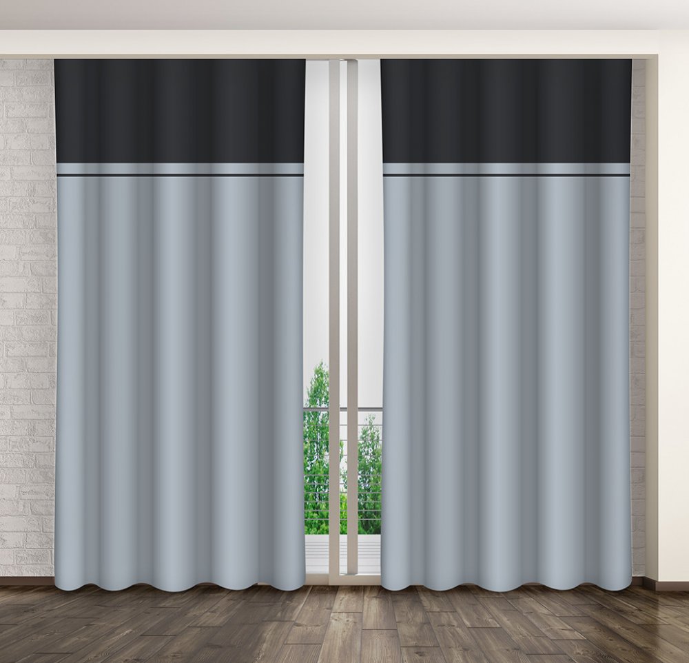 Hotové dekorační závěsy do ložnice v šedé barvě Délka: 270 cm