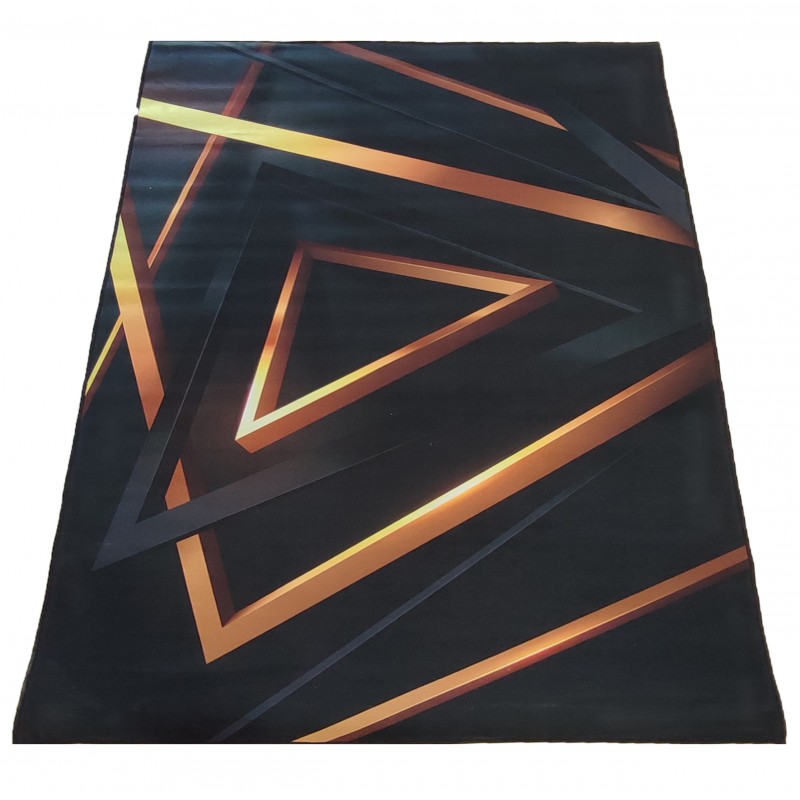 Černý koberec se zlatým vzorem Šířka: 80 cm | Délka: 150 cm