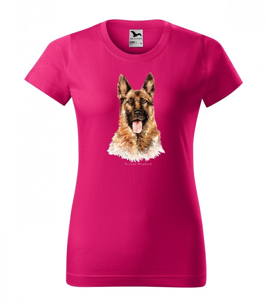 Originální dámské tričko pro milovníky německých ovčáků Ružová S