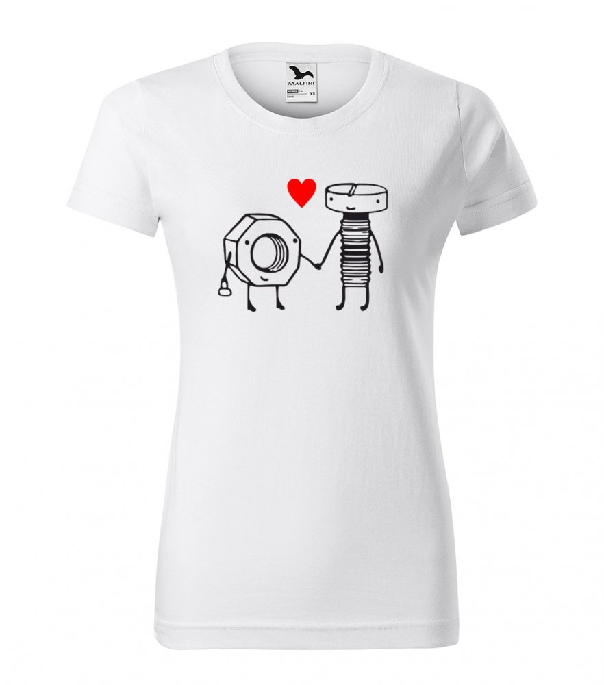Dámské valentýnské tričko v bílé barvě XL