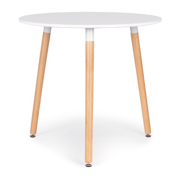 Masă de cafea rotundă albă 80 cm