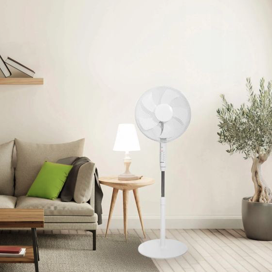 Stojanový ventilátor 45 W s dálkovým ovládáním - bílý