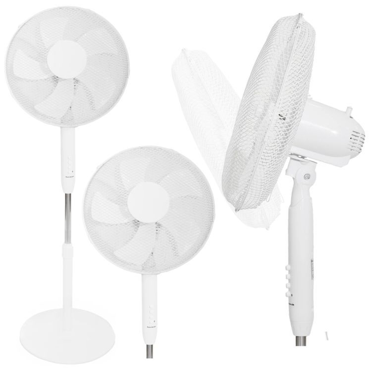 Stojanový ventilátor s 5 lopatkami - bílý 45 W