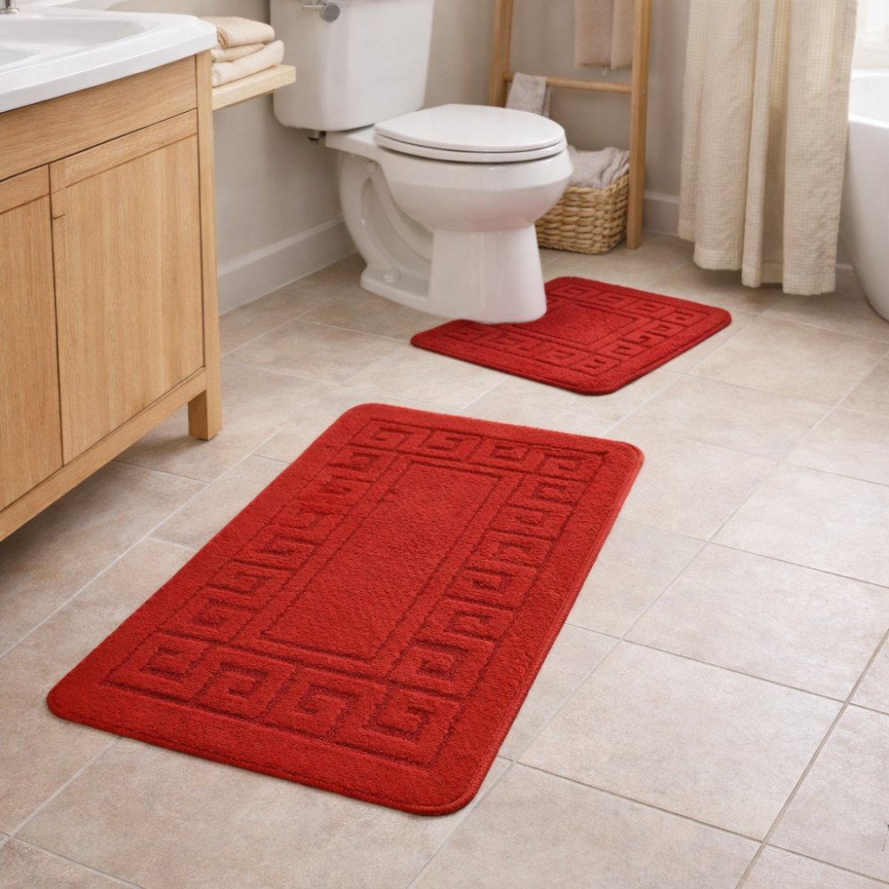 DvojdielnysetdokúpeľneMontanaEthnicvčervenejfarbeŠírka:50cm|Dĺžka:80cm