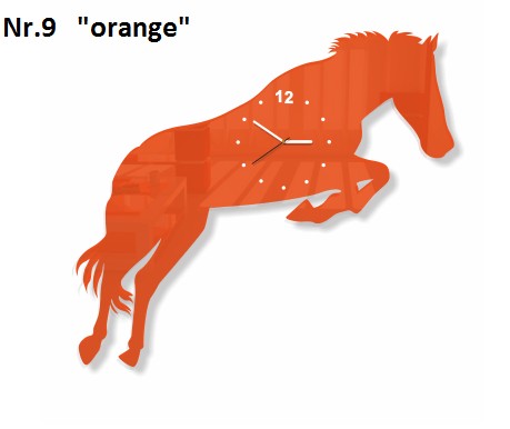 Kůň nástěnné hodiny do obýváku Oranžová