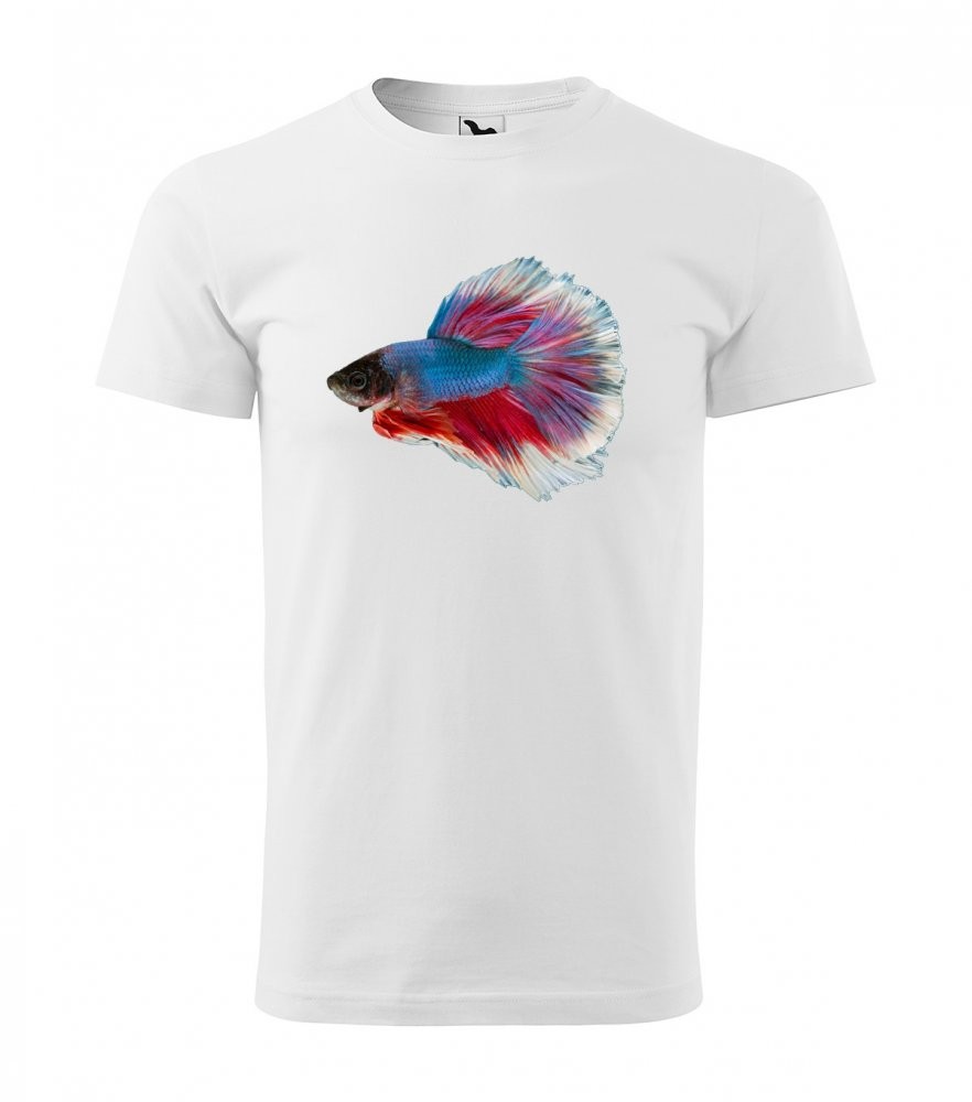 Gyönyörű póló akvaristáknak harcos halak nyomtatásával XS Fehér