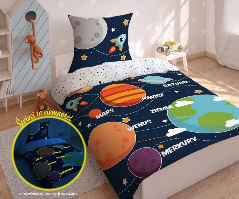 FenomenálnebavlnenédetsképosteľnéobliečkysmotívomvesmíruŠírka:140cm|Dĺžka:200cm62853_125157