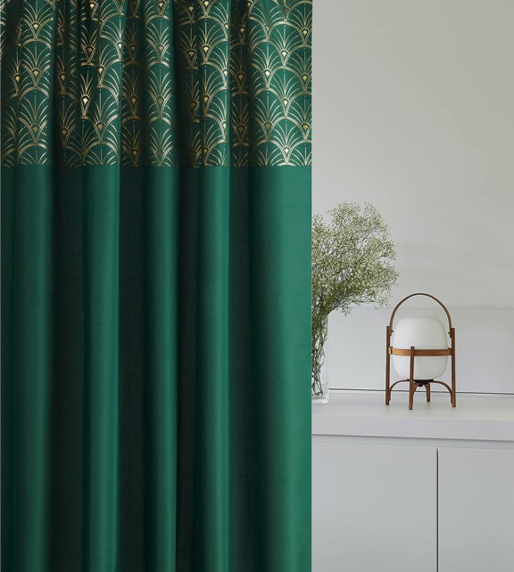 Perdea elegantă verde închis 140x260 cm