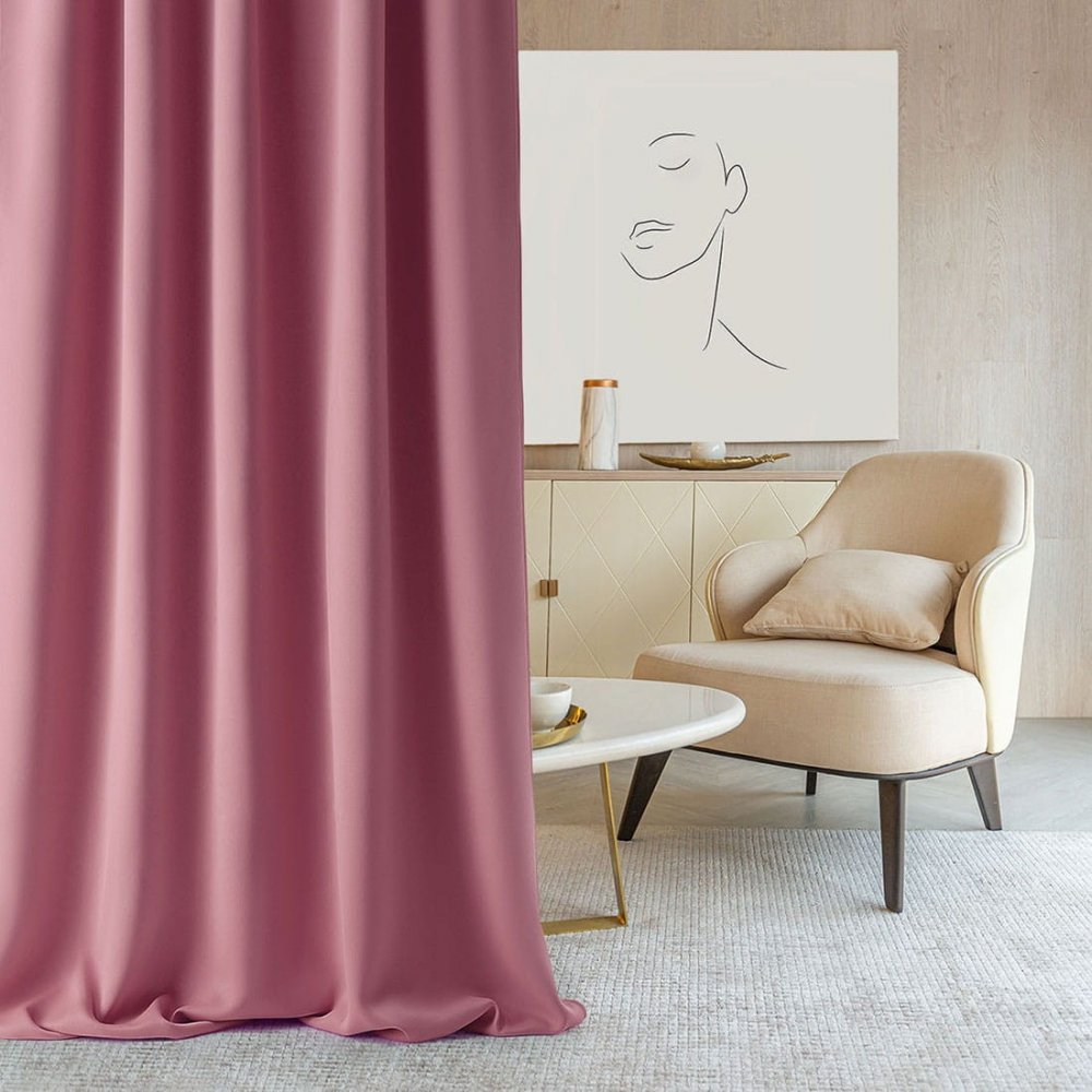 ZávesAuraindickejružovejfarbysozavesenímnariasiacupásku140x280cm