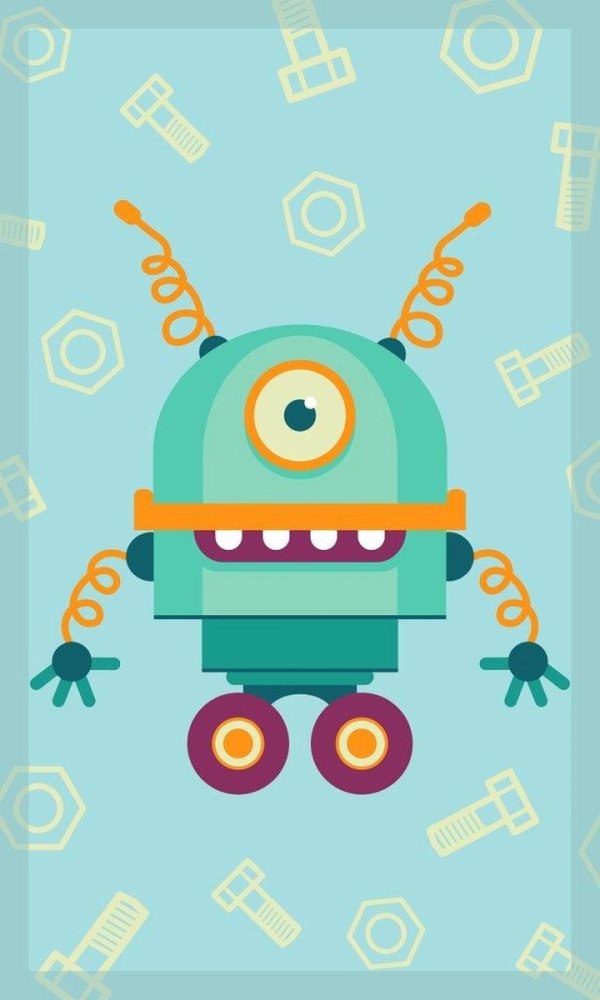 Prosop din bumbac pentru copii cu imprimeu cu robot Lățime: 30 cm | Lungime: 50 cm