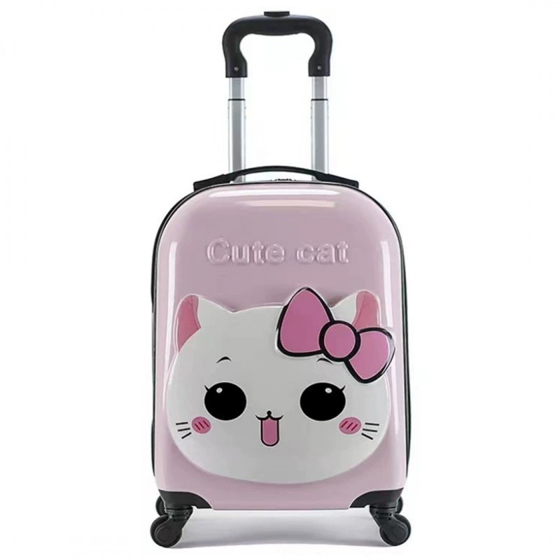 Valiză de călătorie pentru copii pe roți cu mâner telescopic - CUTE CAT