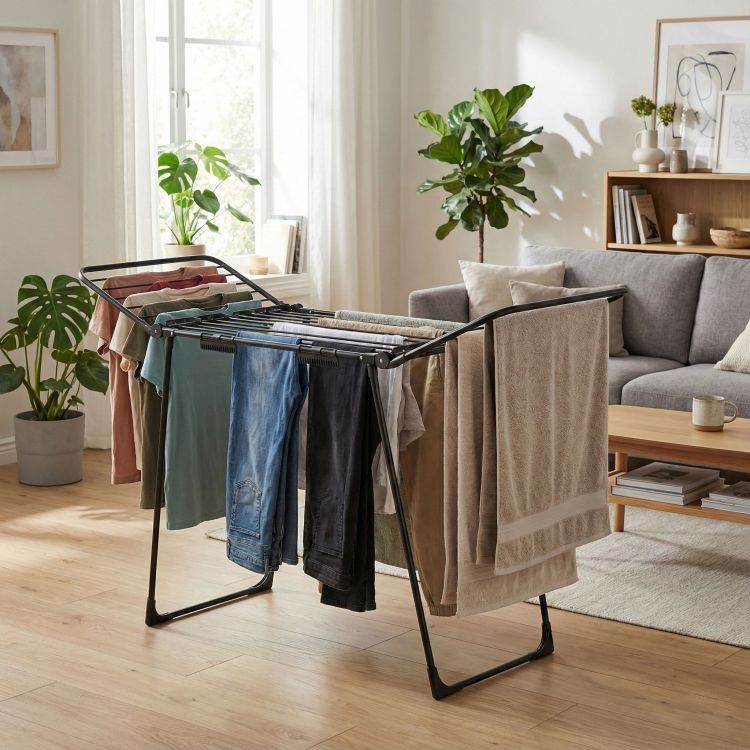 Sušiaknabielizeň–25msušiacejplochy,4skladaciekrídla,čierny70476čierna