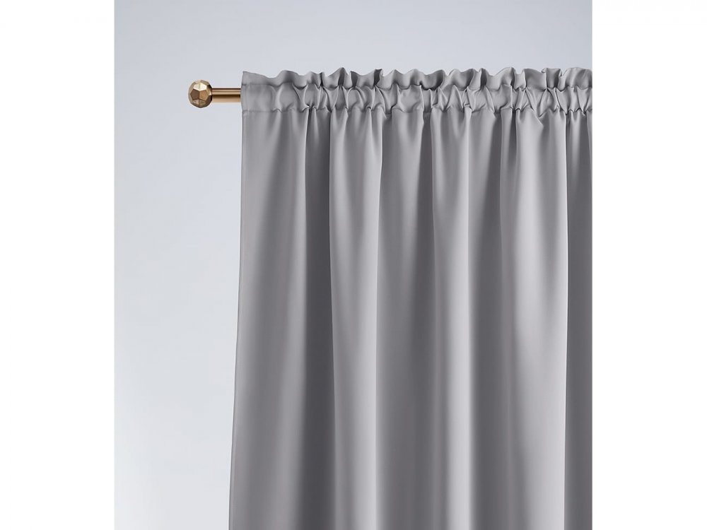 Draperie opacă cu inele gri 140 x 250 cm