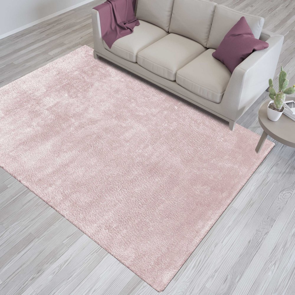 Růžový koberec s vyšším vlasem Šírka: 160 cm | Dĺžka: 230 cm