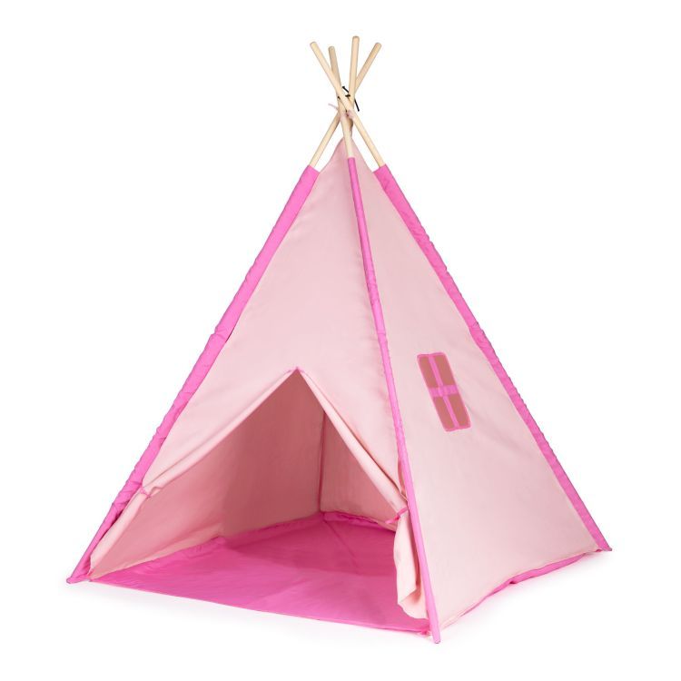 Teepee stan, domeček pro děti růžový 120 x 120 cm
