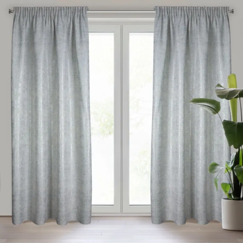 Perdea decorativă gri cu luciu fin Latime: 140 cm | Lungime: 280 cm