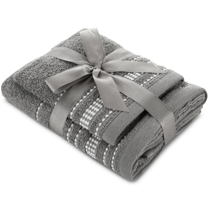 Set de prosoape din bumbac - 2 bucăți (30x50 cm și 50x90 cm) Gri
