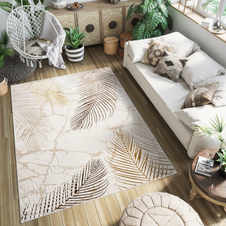 Covor de lux cu frunze GOLDEN Lăţime: 120 cm | Lungime: 170 cm