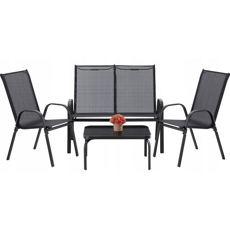 Set de mobilier de grădină în negru