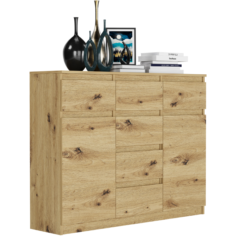 Comoda de design S-62D cu linii curate - diverse finisaje colorate artisan