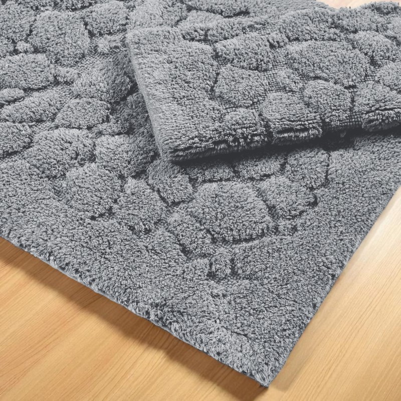 Covorașe de baie din bumbac set de 2 bucăți BOSTON 10 - gri Lăţime: 60 cm | Lungime: 100 cm