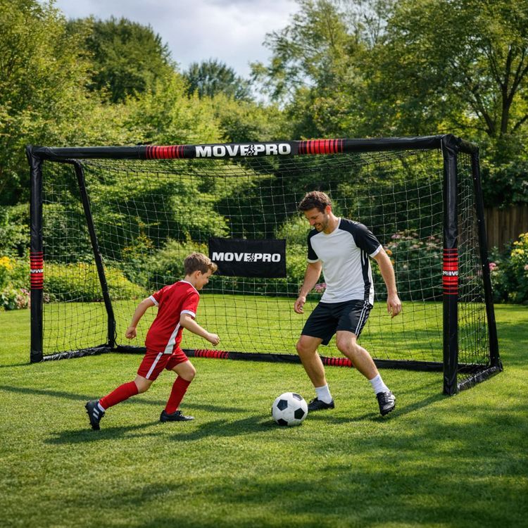 ECOTOYS Futbalová bránka MOVEPRO pre deti aj dospelých 240x160x85  MULJSP_DS8019 čierna 215 x 76 x 153 cm