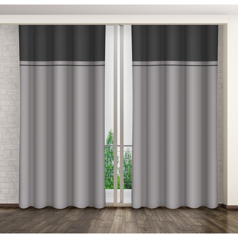Hotové dekorační závěsy do ložnice šedé barvy Délka: 270 cm