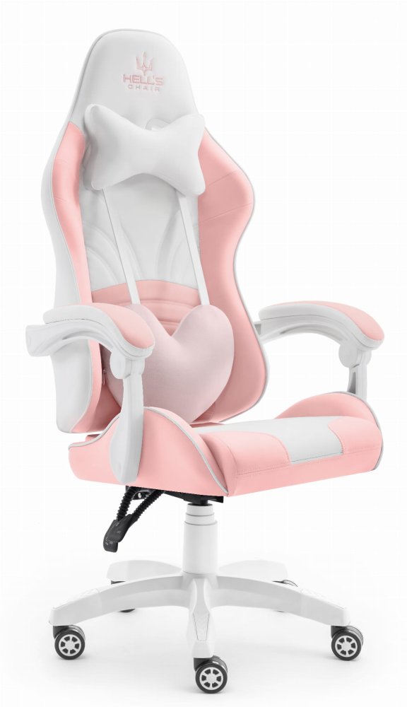 Scaun de gaming Rainbow roz-alb