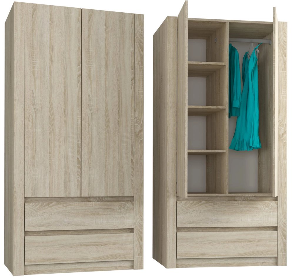 Dulap modern cu două uși MODERN B20 180 x 90 x 55 cm - diferite variante de culoare sonoma