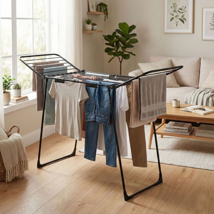 Výsuvnýsušiaknabielizeňsveľkousušiacouplochou27m70478čierna