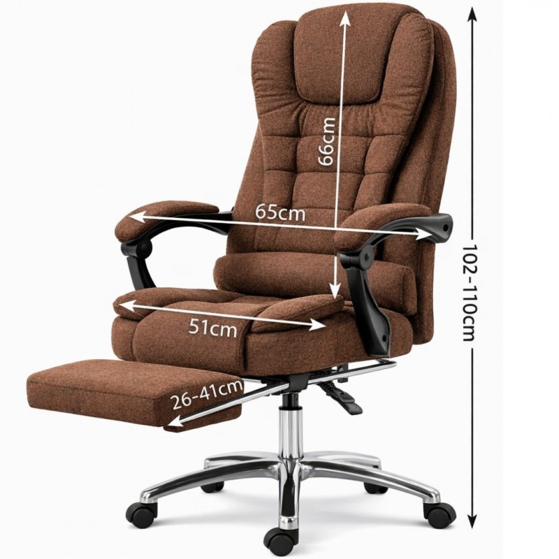 Kancelářská židle BOSS s podnožkou - modrá látka