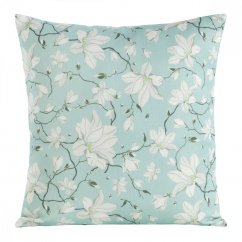 Plava jastučnica s bijelim cvjetovima
