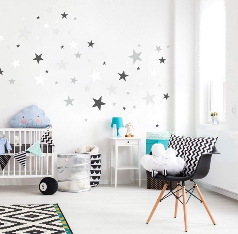 Detské nálepky na stenu v podobe hviezdičiek