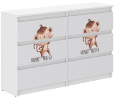 Kinderkommode mit Affenmotiv 77x30x140 cm