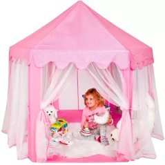 Rosa Kinderzelt - Palast mit Vordach