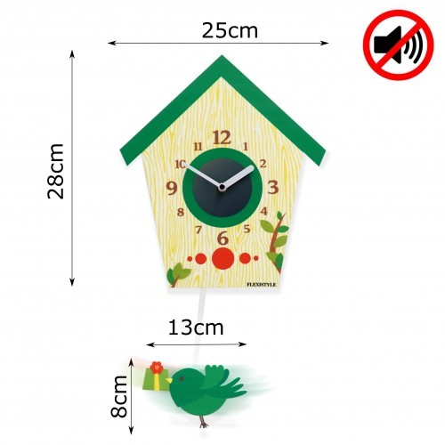 Zelené nástěnné hodiny do dětského pokoje