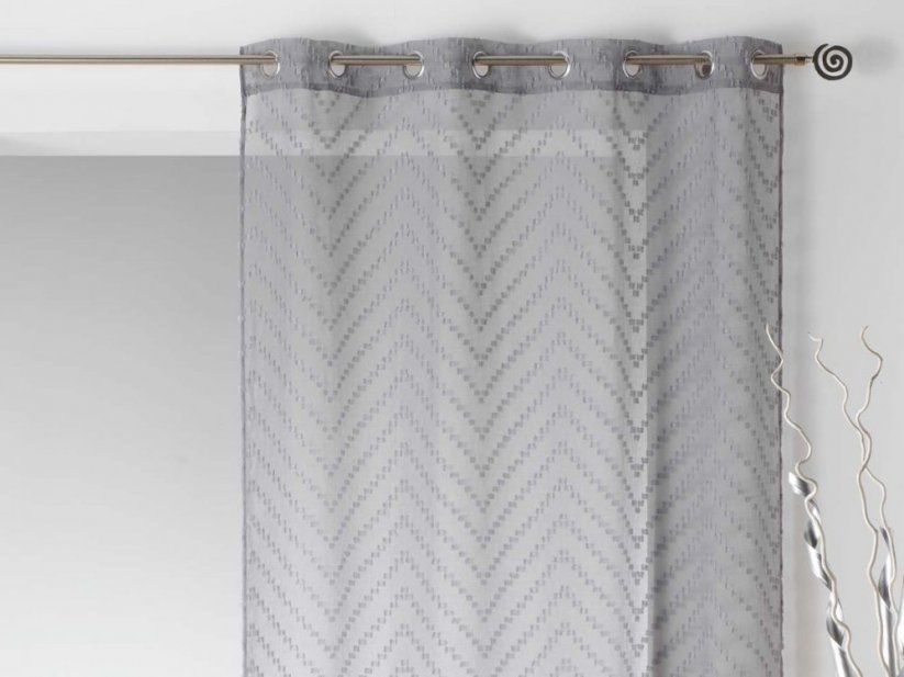 Siva zavesa s finim vzorcem SAHARA 140x240 cm