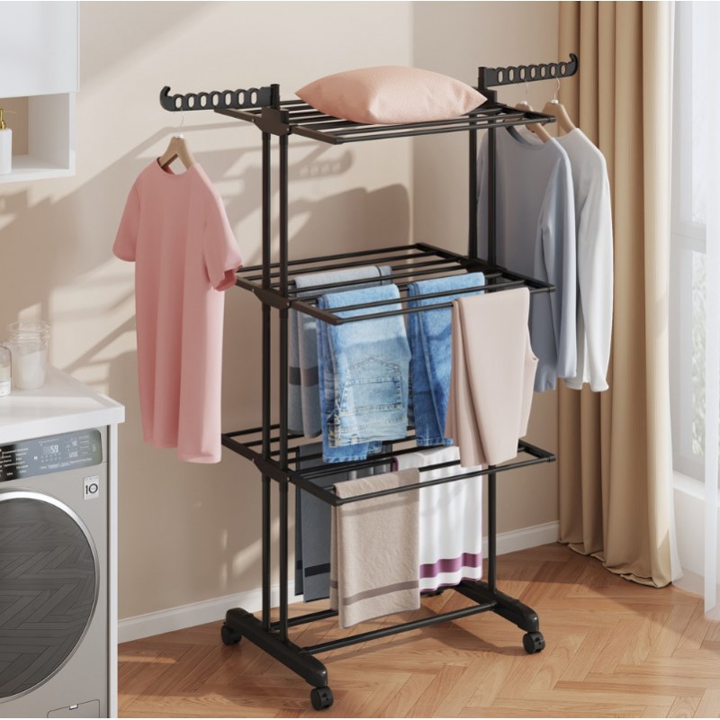 Wäschetrockner mit mehreren Etagen - schwarz