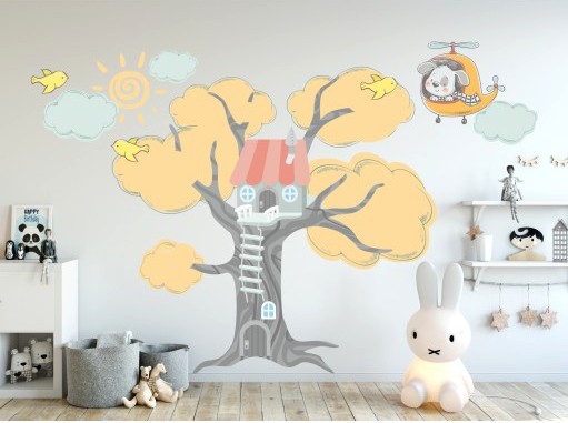 Autocolant uimitor pentru copii Căsuța În Copac 100 x 200 cm