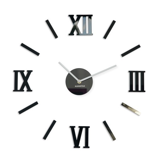 Stenska ura v črni barvi