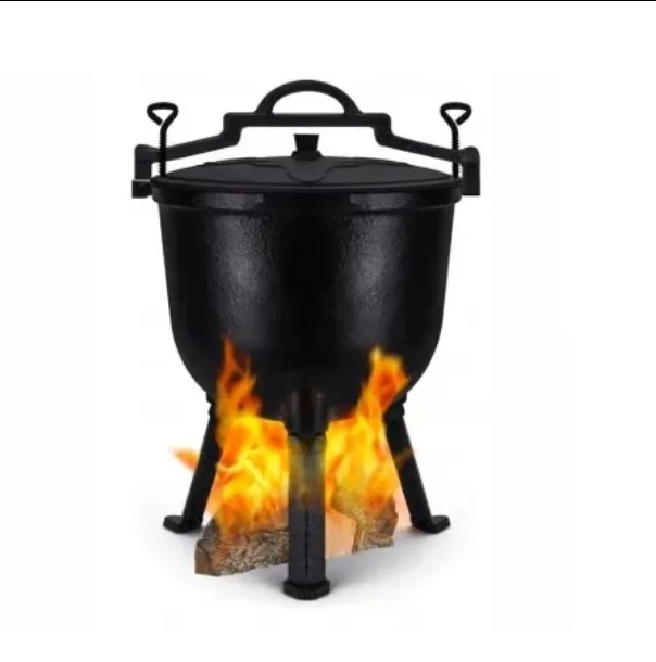 Bollitore smaltato con superficie e coperchio in ghisa