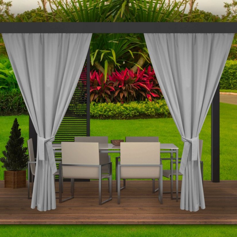 Hochwertiger grauer Garten Vorhang für den Pavillon 155 x 220 cm