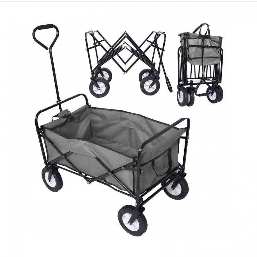 Praktičen večnamenski transportni voziček v sivi barvi