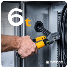Hydraulický krimpovací lis na káble Powermat 4–70 mm², 6 T, 8 matríc